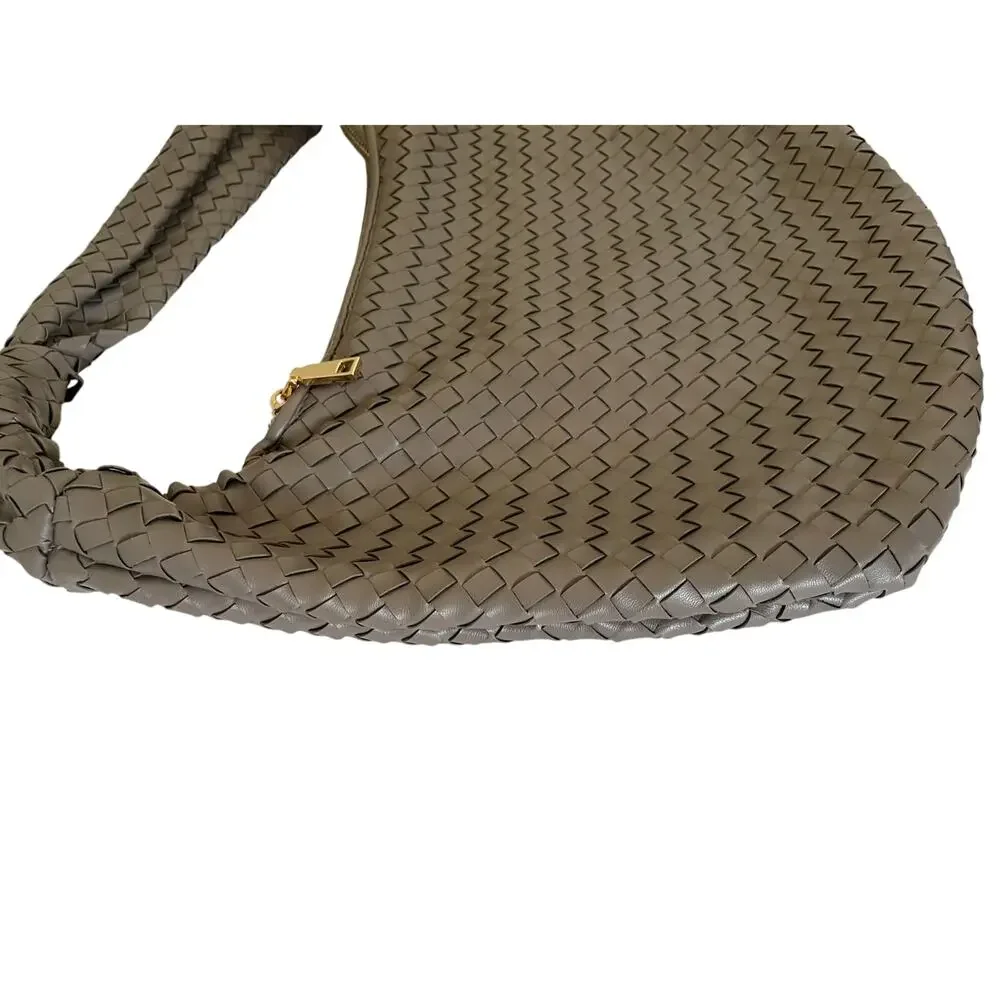 Melie Bianco Woven Hobo Bag in Gray